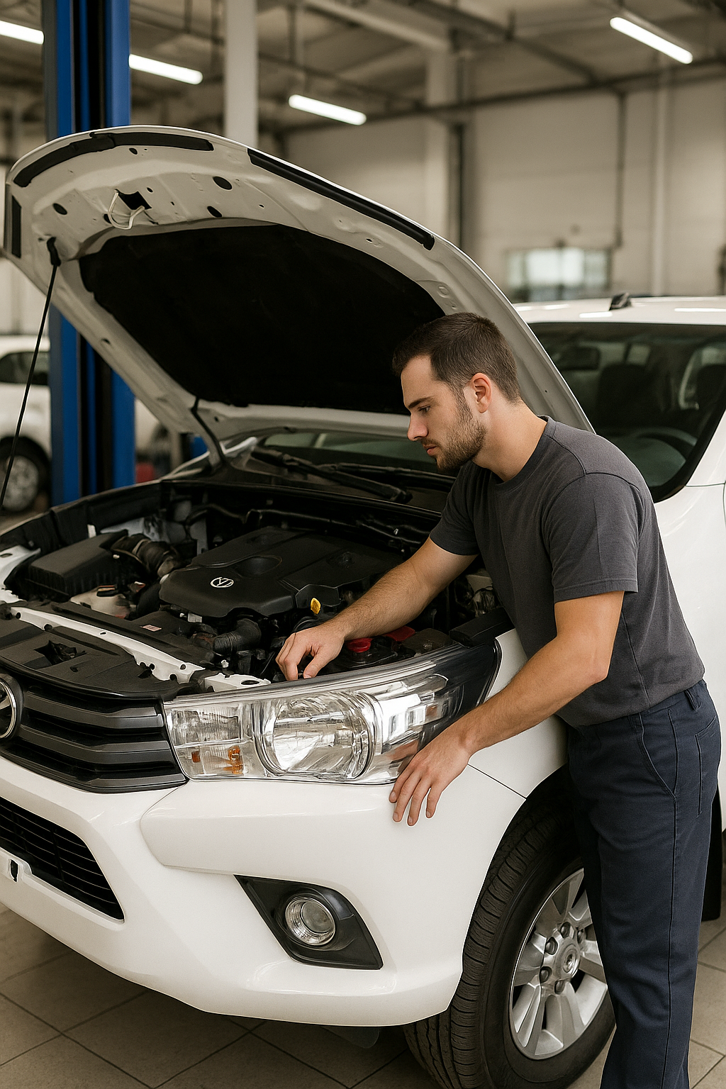 a high resolution photograph captures a mechanic i
